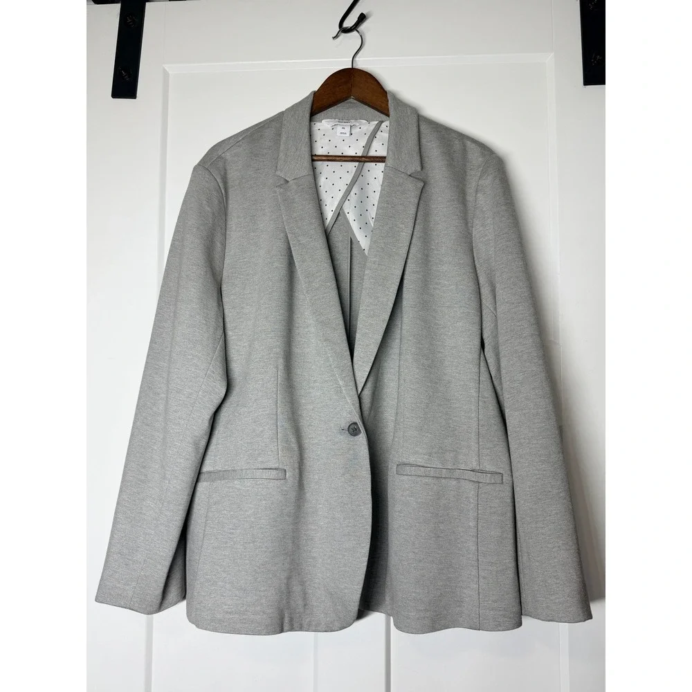 Old Navy Blazer Women XXL Grey New NWT Heathered Jersey Knit Stretch Jacket